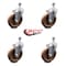 Service Caster 5 Inch High Temp Glass Filled Nylon Wheel Swivel 10mm Threaded Stem Caster Set SCC-TS20S514-GFNSHT-M1015-4 - alternate 3
